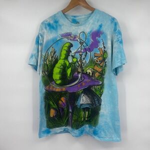 Liquid Blue‎ Alice In Wonderland Caterpillar Tie Dye T Shirt Size L